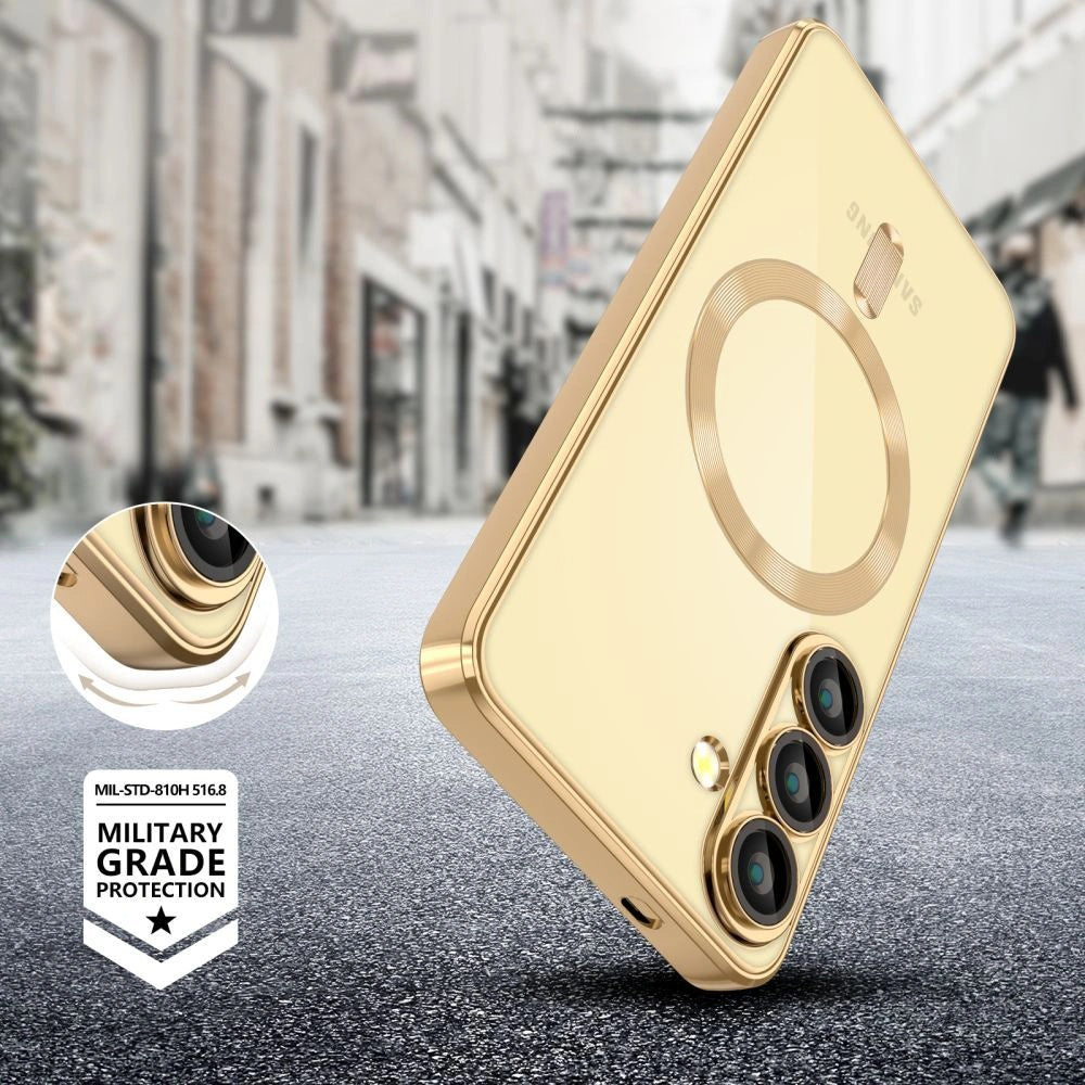 Θήκη MagSafe για Samsung Galaxy S25 Edge S937, Techsuit, Luxury Crystal, Κόκκινο
