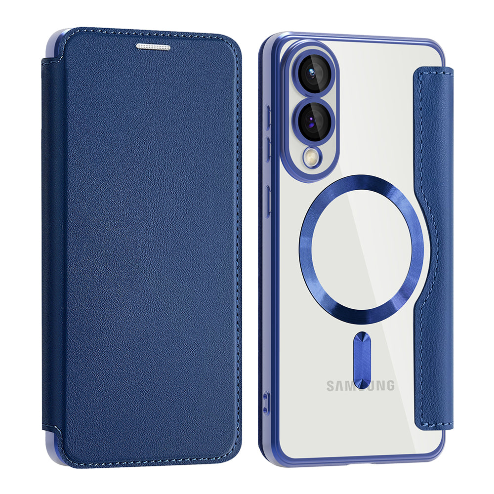 Θήκη MagSafe για Samsung Galaxy S25 Edge S937, Techsuit, SmartMag Book, Μπλε