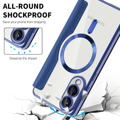 Θήκη MagSafe για Samsung Galaxy S25 Edge S937, Techsuit, SmartMag Book, Μπλε