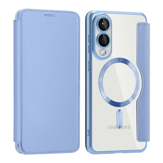 Θήκη MagSafe για Samsung Galaxy S25 Edge S937, Techsuit, SmartMag Book, Μπλε