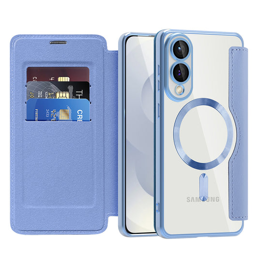 Θήκη MagSafe για Samsung Galaxy S25 Edge S937, Techsuit, SmartMag Book, Μπλε
