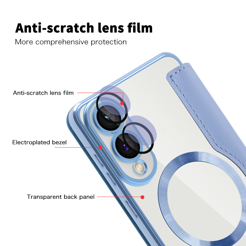 Θήκη MagSafe για Samsung Galaxy S25 Edge S937, Techsuit, SmartMag Book, Μπλε