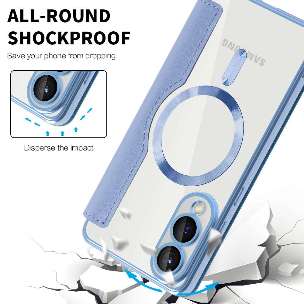 Θήκη MagSafe για Samsung Galaxy S25 Edge S937, Techsuit, SmartMag Book, Μπλε