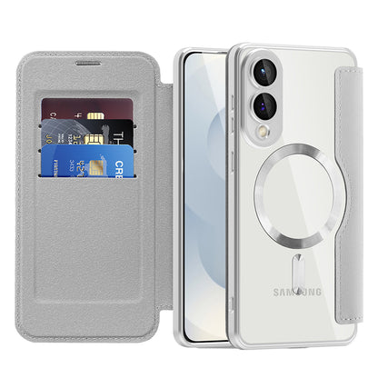 Θήκη MagSafe για Samsung Galaxy S25 Edge S937, Techsuit, SmartMag Book, Γκρι