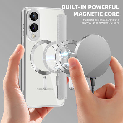 Θήκη MagSafe για Samsung Galaxy S25 Edge S937, Techsuit, SmartMag Book, Γκρι