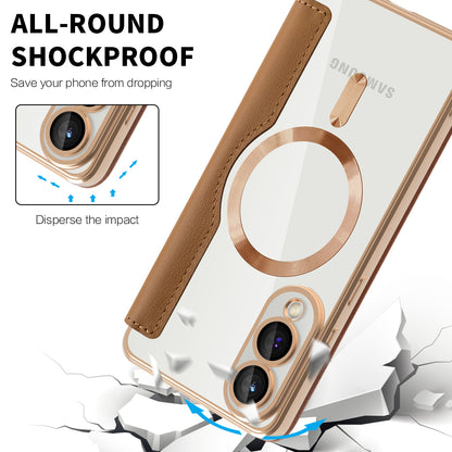 Θήκη MagSafe για Samsung Galaxy S25 Edge S937, Techsuit, SmartMag Book, Καφέ