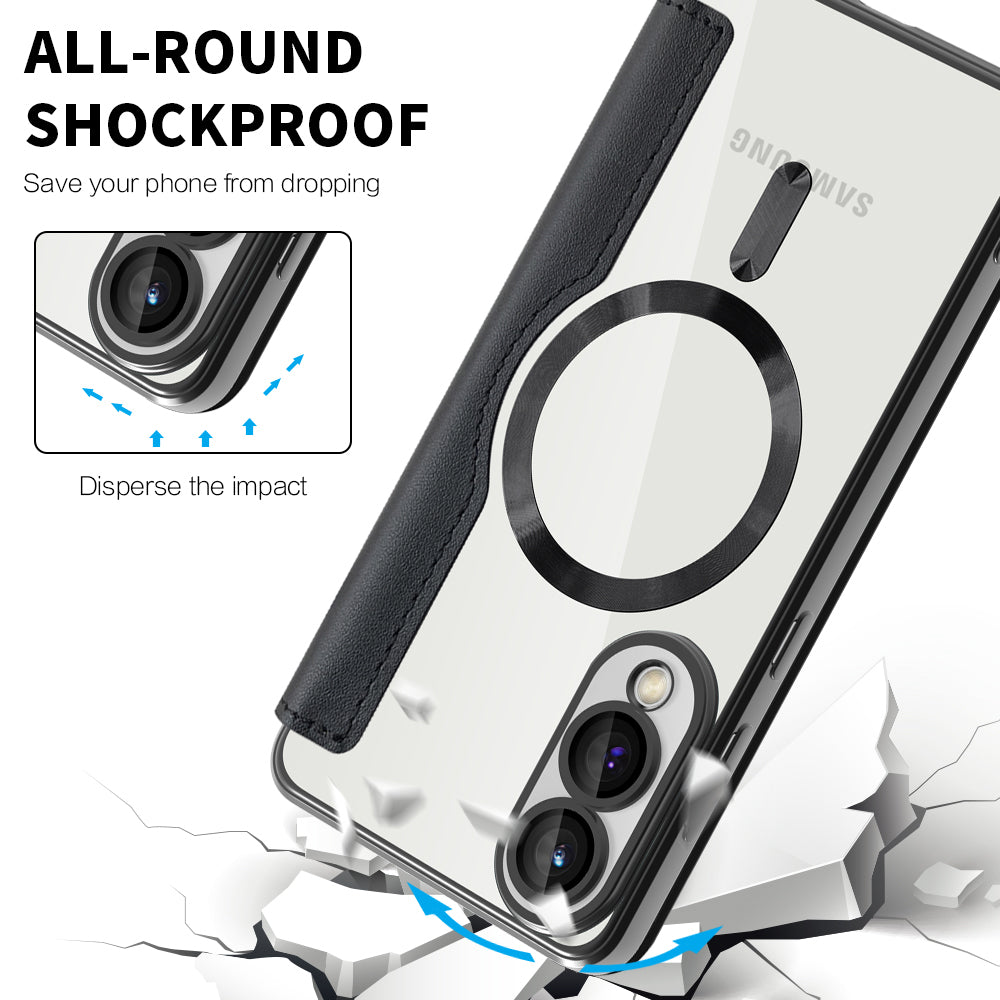 Θήκη MagSafe για Samsung Galaxy S25 Edge S937, Techsuit, SmartMag Book, Μαύρο
