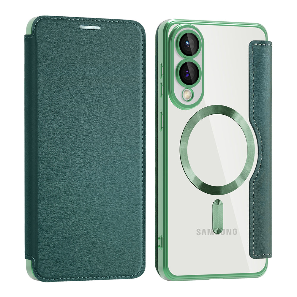Θήκη MagSafe για Samsung Galaxy S25 Edge S937, Techsuit, SmartMag Book, Πράσινο