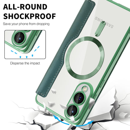 Θήκη MagSafe για Samsung Galaxy S25 Edge S937, Techsuit, SmartMag Book, Πράσινο