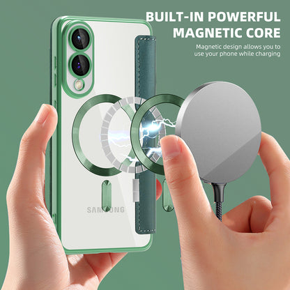 Θήκη MagSafe για Samsung Galaxy S25 Edge S937, Techsuit, SmartMag Book, Πράσινο