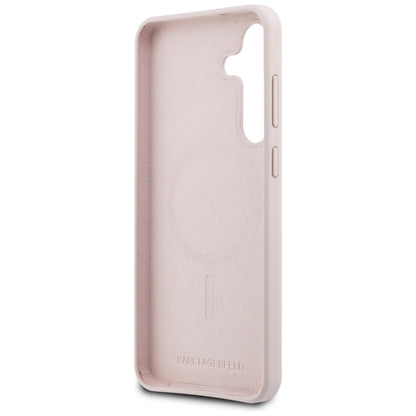 Θήκη MagSafe για Samsung Galaxy S25 FE, Karl Lagerfeld, Σιλικόνη Karl & Choupette's Heads, Ροζ