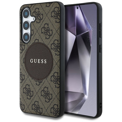Θήκη MagSafe για Samsung Galaxy S25+ S936, Guess, 4G Circle Classic Logo, Καφέ