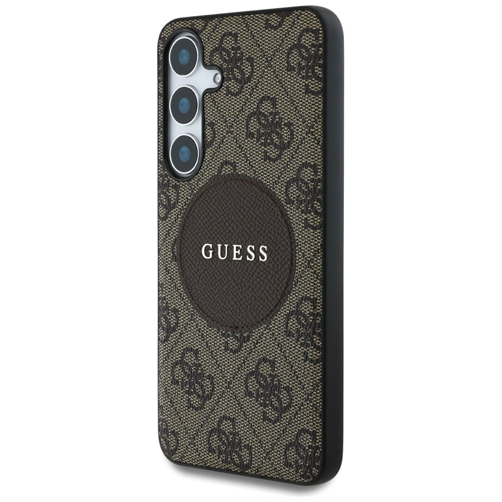 Θήκη MagSafe για Samsung Galaxy S25+ S936, Guess, 4G Circle Classic Logo, Καφέ