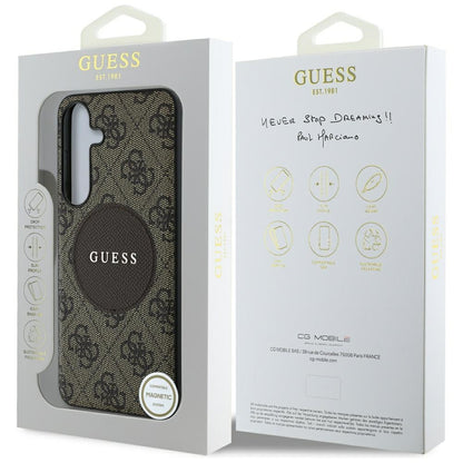 Θήκη MagSafe για Samsung Galaxy S25+ S936, Guess, 4G Circle Classic Logo, Καφέ