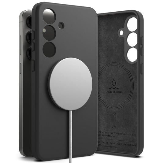 Θήκη MagSafe για Samsung Galaxy S25+ S936, Ringke, Σιλικόνη, Μαύρη