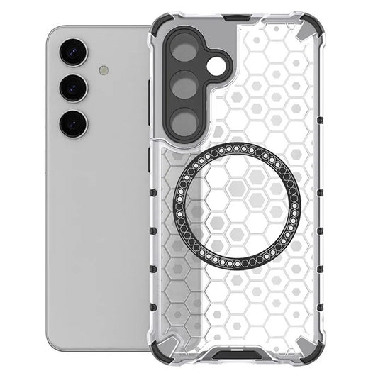 Θήκη MagSafe για Samsung Galaxy S25+ S936, Techsuit, HoneyComb Shield, Λευκό