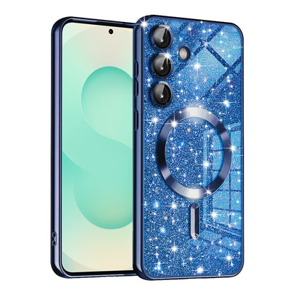 Θήκη MagSafe για Samsung Galaxy S25+ S936, Techsuit, Luxury Glitter, Σκούρο Μπλε