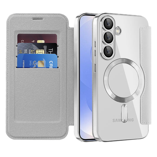 Θήκη MagSafe για Samsung Galaxy S25+ S936, Techsuit, SmartMag Book, Γκρι