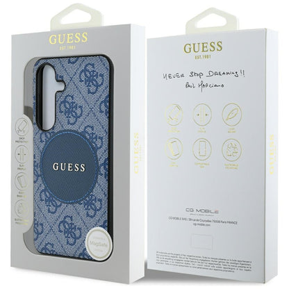 Θήκη MagSafe για Samsung Galaxy S25 S931, Guess, 4G Circle Classic Logo, Μπλε