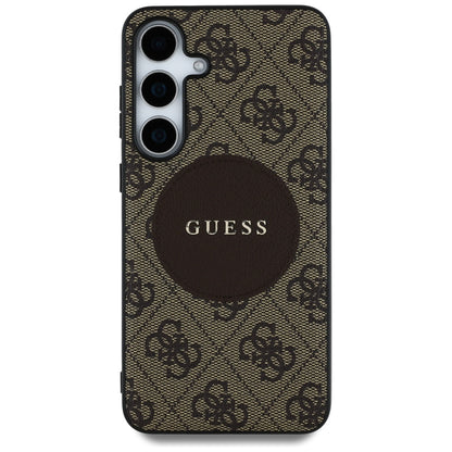 Θήκη MagSafe για Samsung Galaxy S25 S931, Guess, 4G Circle Classic Logo, Καφέ