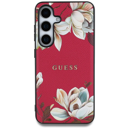 Θήκη MagSafe για Samsung Galaxy S25 S931, Guess, Grained Flowers, Φούξια
