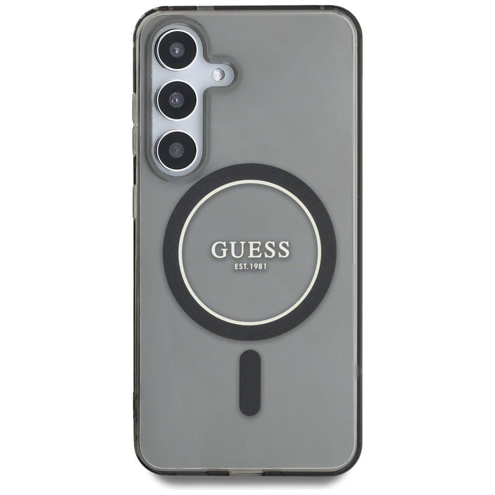 Θήκη MagSafe για Samsung Galaxy S25 S931, Guess, IML Glitter Circle, Μαύρη