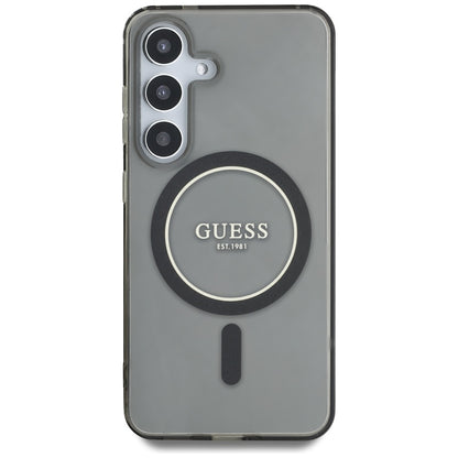 Θήκη MagSafe για Samsung Galaxy S25 S931, Guess, IML Glitter Circle, Μαύρη