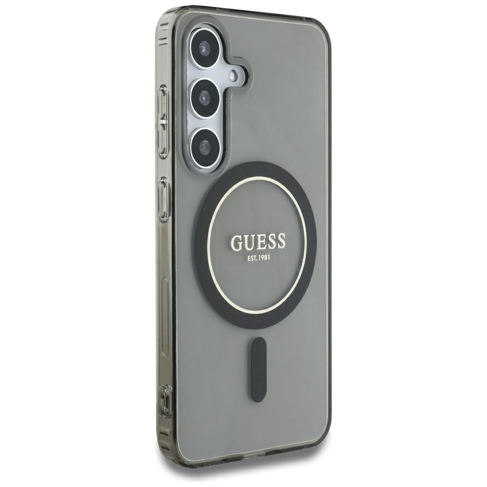Θήκη MagSafe για Samsung Galaxy S25 S931, Guess, IML Glitter Circle, Μαύρη
