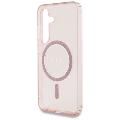 Θήκη MagSafe για Samsung Galaxy S25 S931, Guess, IML Glitter Circle, Ροζ