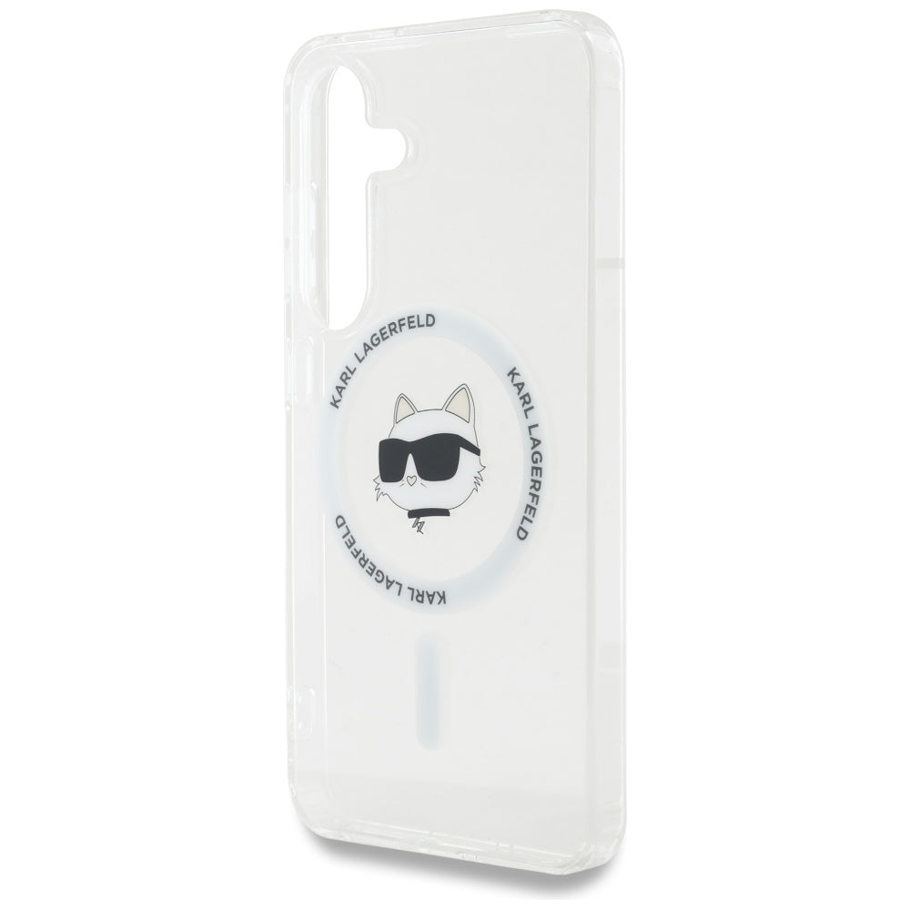 MagSafe Case for Samsung Galaxy S25 S931, Karl Lagerfeld, IML Choupette's Head, White