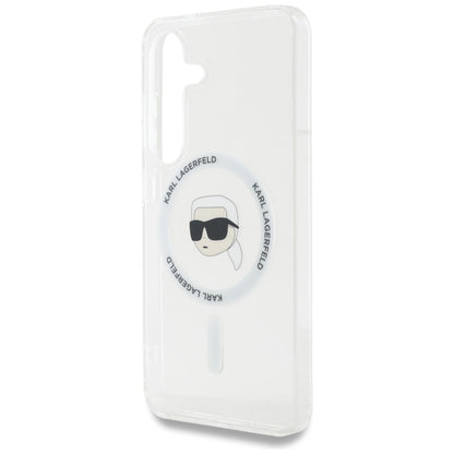 Θήκη MagSafe για Samsung Galaxy S25 S931, Karl Lagerfeld, IML Karl's Head, Λευκή