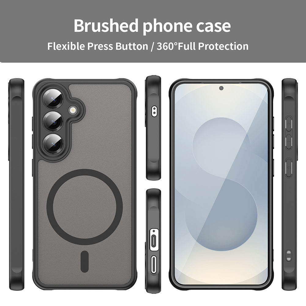 Θήκη MagSafe για Samsung Galaxy S25 S931 / S24 S921, Techsuit, HaloFrost II (Big Lens Hole), Μαύρη