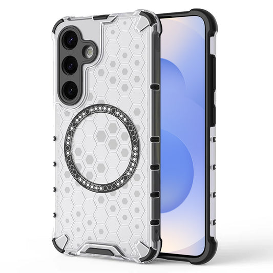 Θήκη MagSafe για Samsung Galaxy S25 S931, Techsuit, HoneyComb Shield, Λευκό
