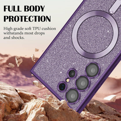 Θήκη MagSafe για Samsung Galaxy S25 S931, Techsuit, Luxury Glitter, Μαύρη