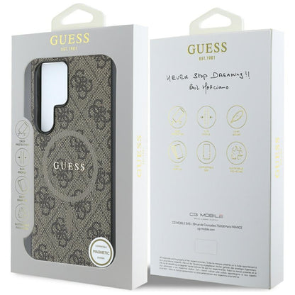 Θήκη MagSafe για Samsung Galaxy S25 Ultra S938, Guess, 4G Ring Classic Logo, Καφέ