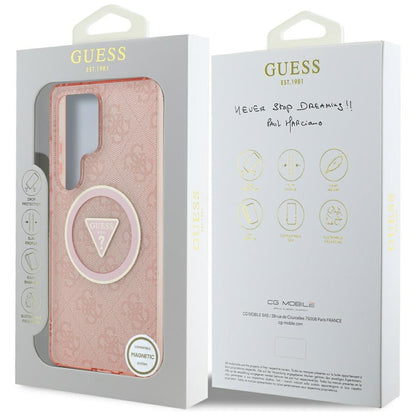Θήκη MagSafe για Samsung Galaxy S25 Ultra S938, Guess, IML Glitter 4G Circle Triangle, Ροζ