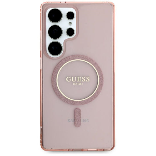 Θήκη MagSafe για Samsung Galaxy S25 Ultra S938, Guess, IML Glitter Circle, Ροζ