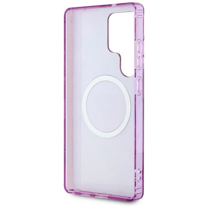 Θήκη MagSafe για Samsung Galaxy S25 Ultra S938, Guess, IML Metal Glitter Flowers Triangle, Μωβ