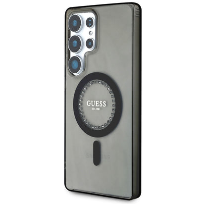 MagSafe Case for Samsung Galaxy S25 Ultra S938, Guess, IML Rhinestone, Black