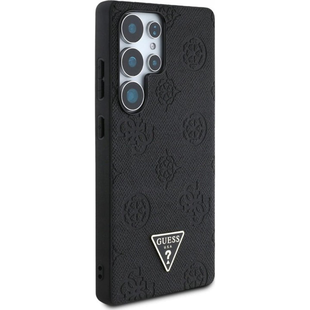 Θήκη MagSafe για Samsung Galaxy S25 Ultra S938, Guess, Peony Grained Hot Stamp Triangle, Καφέ