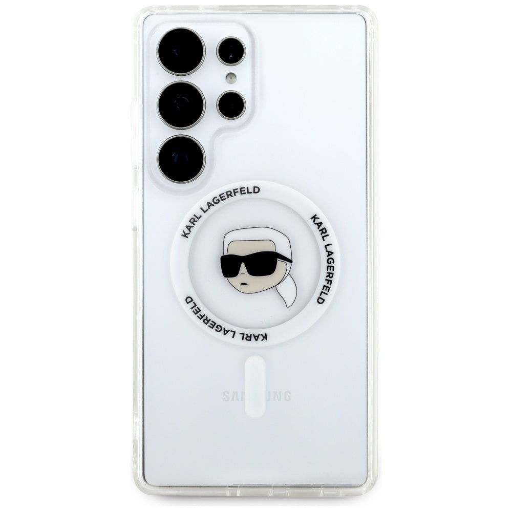Θήκη MagSafe για Samsung Galaxy S25 Ultra S938, Karl Lagerfeld, IML Karl's Head, Λευκή