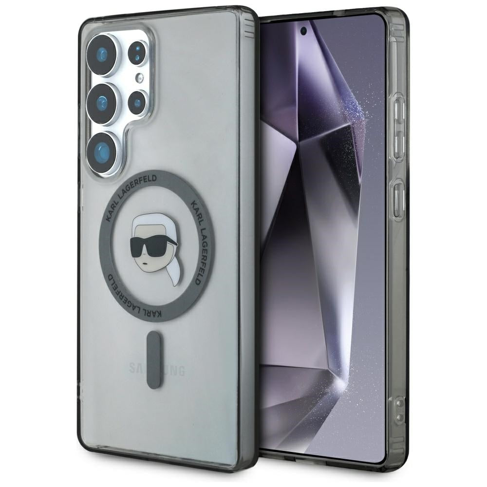 Θήκη MagSafe για Samsung Galaxy S25 Ultra S938, Karl Lagerfeld, IML Karl's Head, Μαύρη