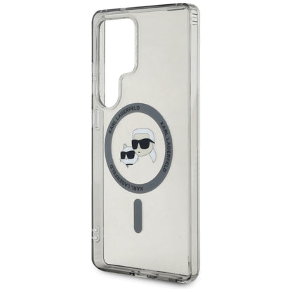 MagSafe Case for Samsung Galaxy S25 Ultra S938, Karl Lagerfeld, IML Metal Karl & Choupette's Heads, Black
