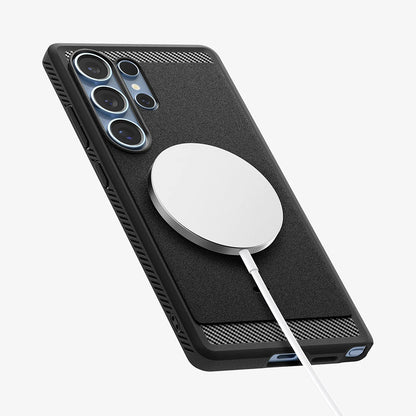 Θήκη MagSafe για Samsung Galaxy S25 Ultra S938, Spigen, Rugged Armor, Ματ Μαύρη ACS08951