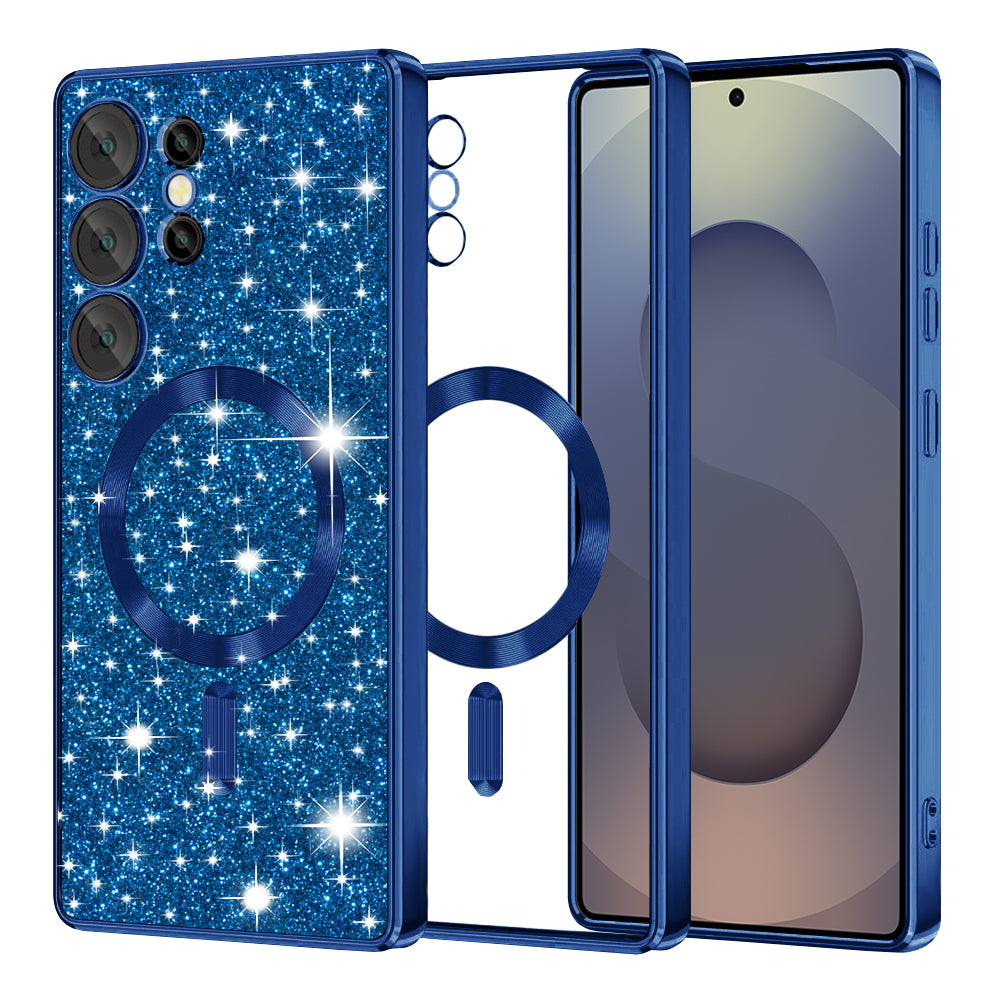 Θήκη MagSafe για Samsung Galaxy S25 Ultra S938, Techsuit, Luxury Glitter, Σκούρο Μπλε