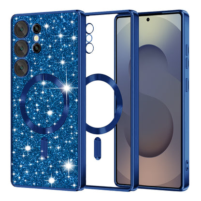 Θήκη MagSafe για Samsung Galaxy S25 Ultra S938, Techsuit, Luxury Glitter, Σκούρο Μπλε