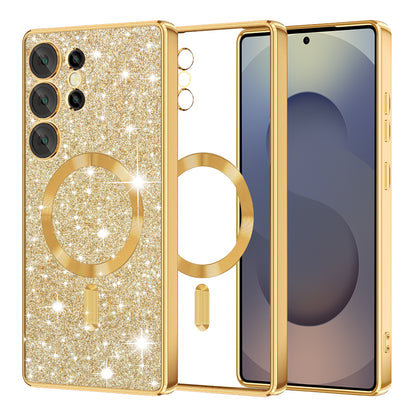 Θήκη MagSafe για Samsung Galaxy S25 Ultra S938, Techsuit, Luxury Glitter, Χρυσή