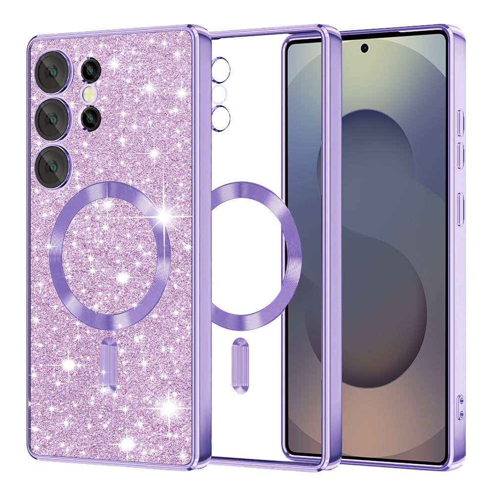 Θήκη MagSafe για Samsung Galaxy S25 Ultra S938, Techsuit, Luxury Glitter, Ανοιχτό Μωβ