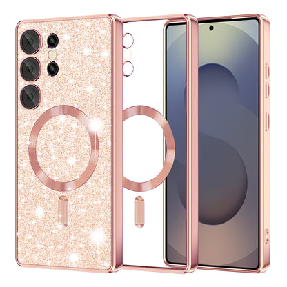 Θήκη MagSafe για Samsung Galaxy S25 Ultra S938, Techsuit, Luxury Glitter, Ροζ Χρυσό