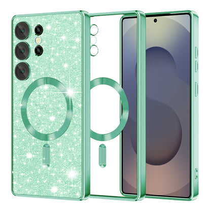Θήκη MagSafe για Samsung Galaxy S25 Ultra S938, Techsuit, Luxury Glitter, Ανοιχτό Πράσινο